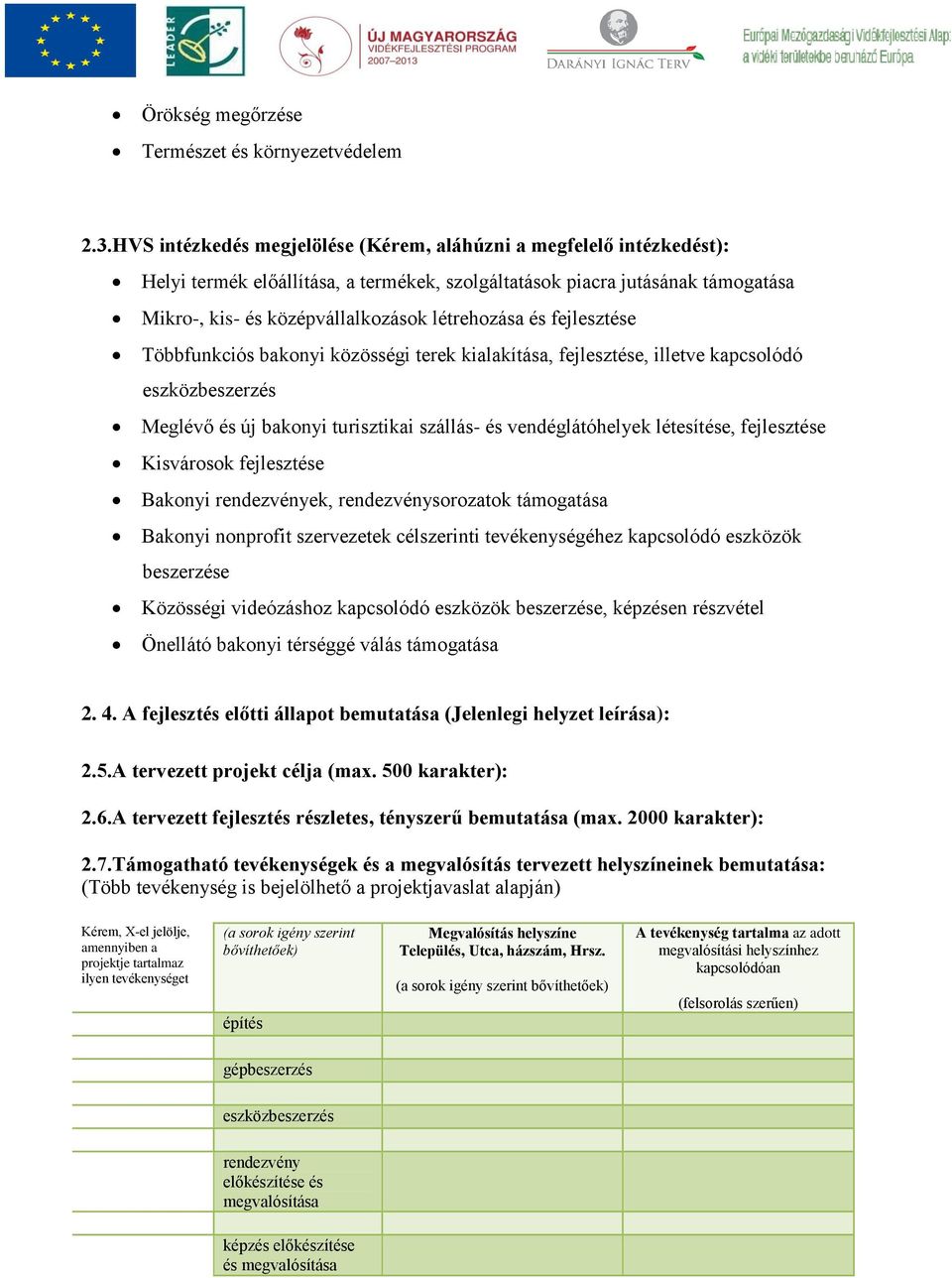 és fejlesztése Többfunkciós bakonyi közösségi terek kialakítása, fejlesztése, illetve kapcsolódó eszközbeszerzés Meglévő és új bakonyi turisztikai szállás- és vendéglátóhelyek létesítése, fejlesztése