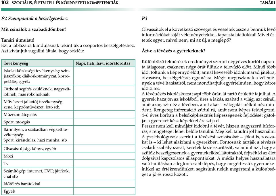 Azt kívánjuk sugallni általa, hogy sokféle P3 Olvassátok el a következő szöveget és vessétek össze a bennük levő információkat saját véleményetekkel, tapasztalataitokkal!