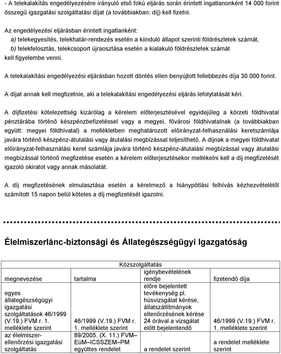 kialakuló földrészletek számát kell figyelembe venni. A telekalakítási engedélyezési eljárásban hozott döntés ellen benyújtott fellebbezés díja 30 000 forint.