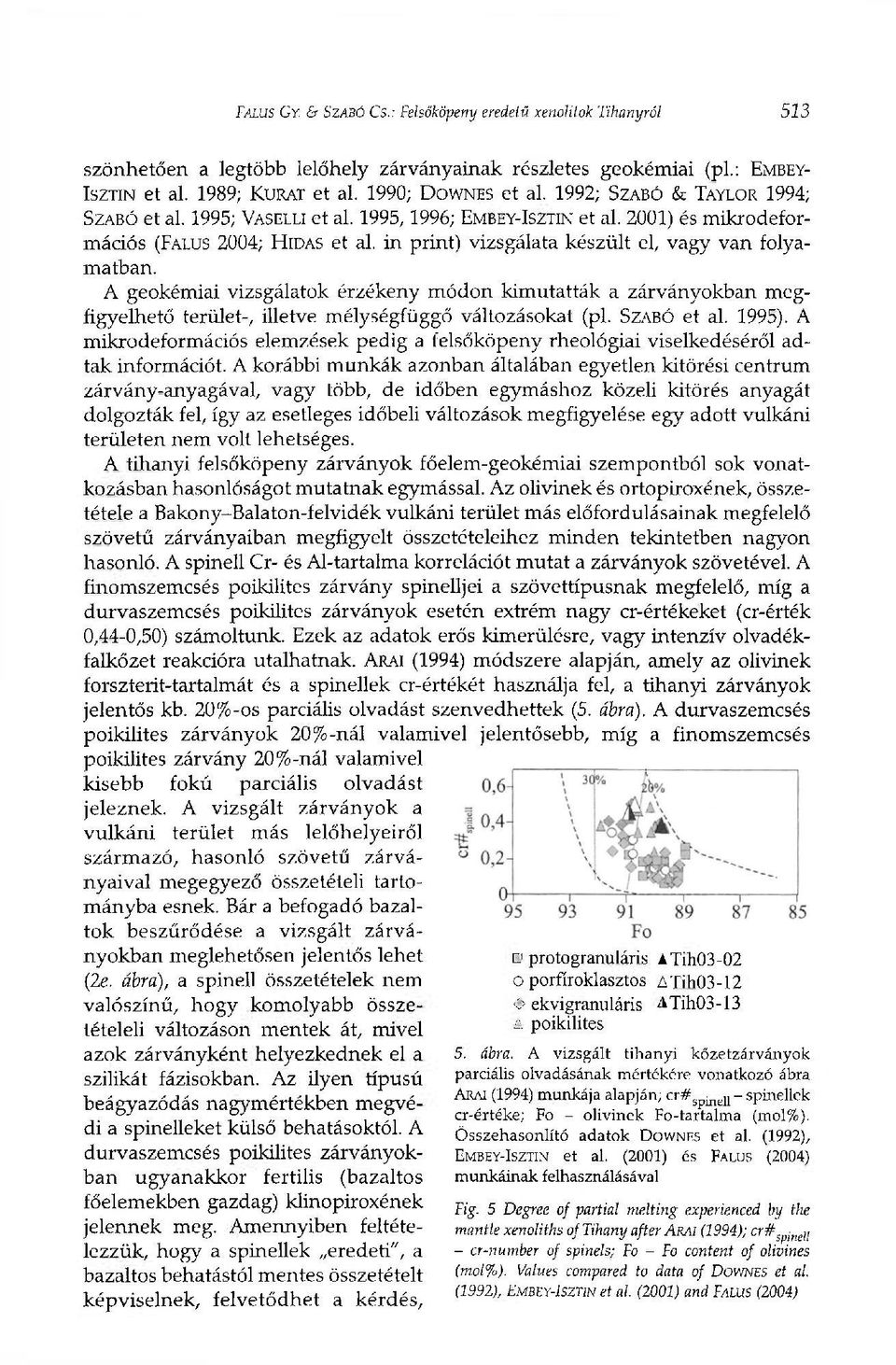 2001) és mikrodeformációs (FALUS 2004; HIDAS et al. in print) vizsgálata készült el, vagy van folyamatban. megfigyelhető terület-, illetve mélységfüggő változásokat (pl. SZABÓ et al. 1995).