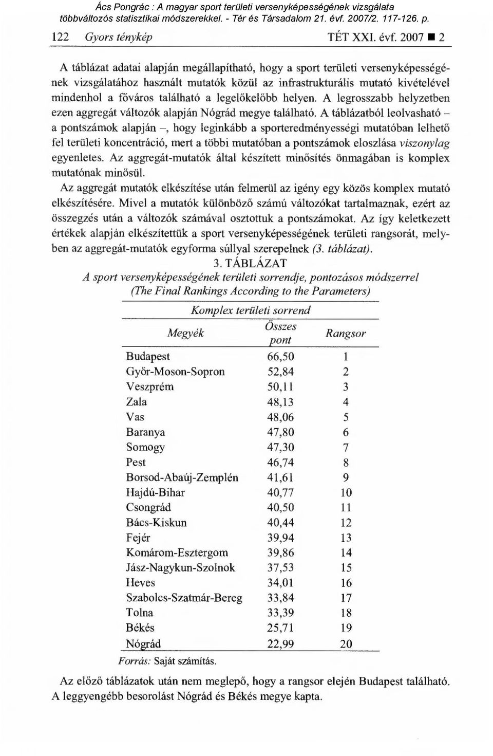 a legel őkelőbb helyen. A legrosszabb helyzetben ezen aggregát változók alapján Nógrád megye található.