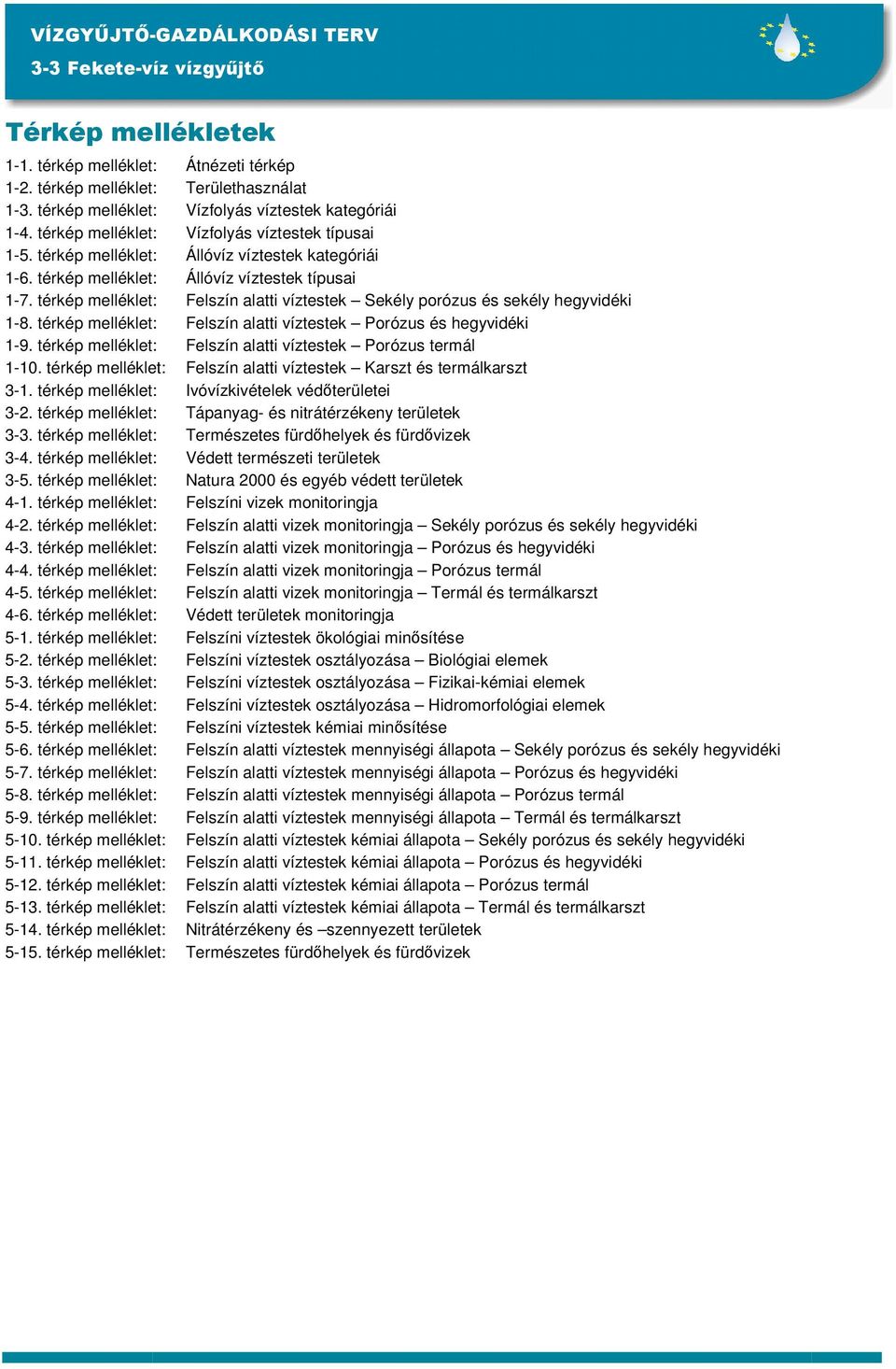 térkép melléklet: Felszín alatti víztestek Sekély porózus és sekély hegyvidéki 1-8. térkép melléklet: Felszín alatti víztestek Porózus és hegyvidéki 1-9.