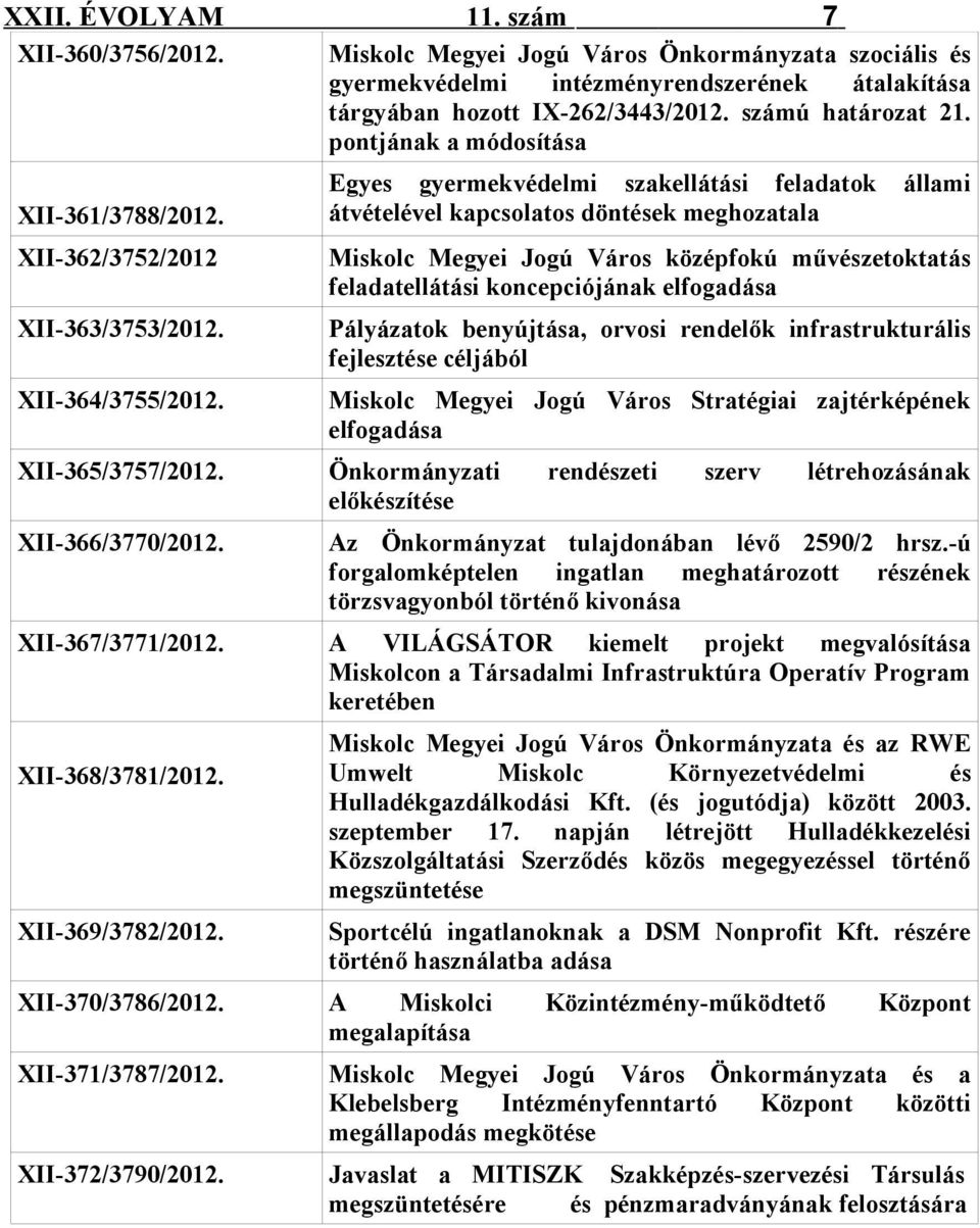 feladatellátási koncepciójának elfogadása XII-363/3753/2012. Pályázatok benyújtása, orvosi rendelők infrastrukturális fejlesztése céljából XII-364/3755/2012.