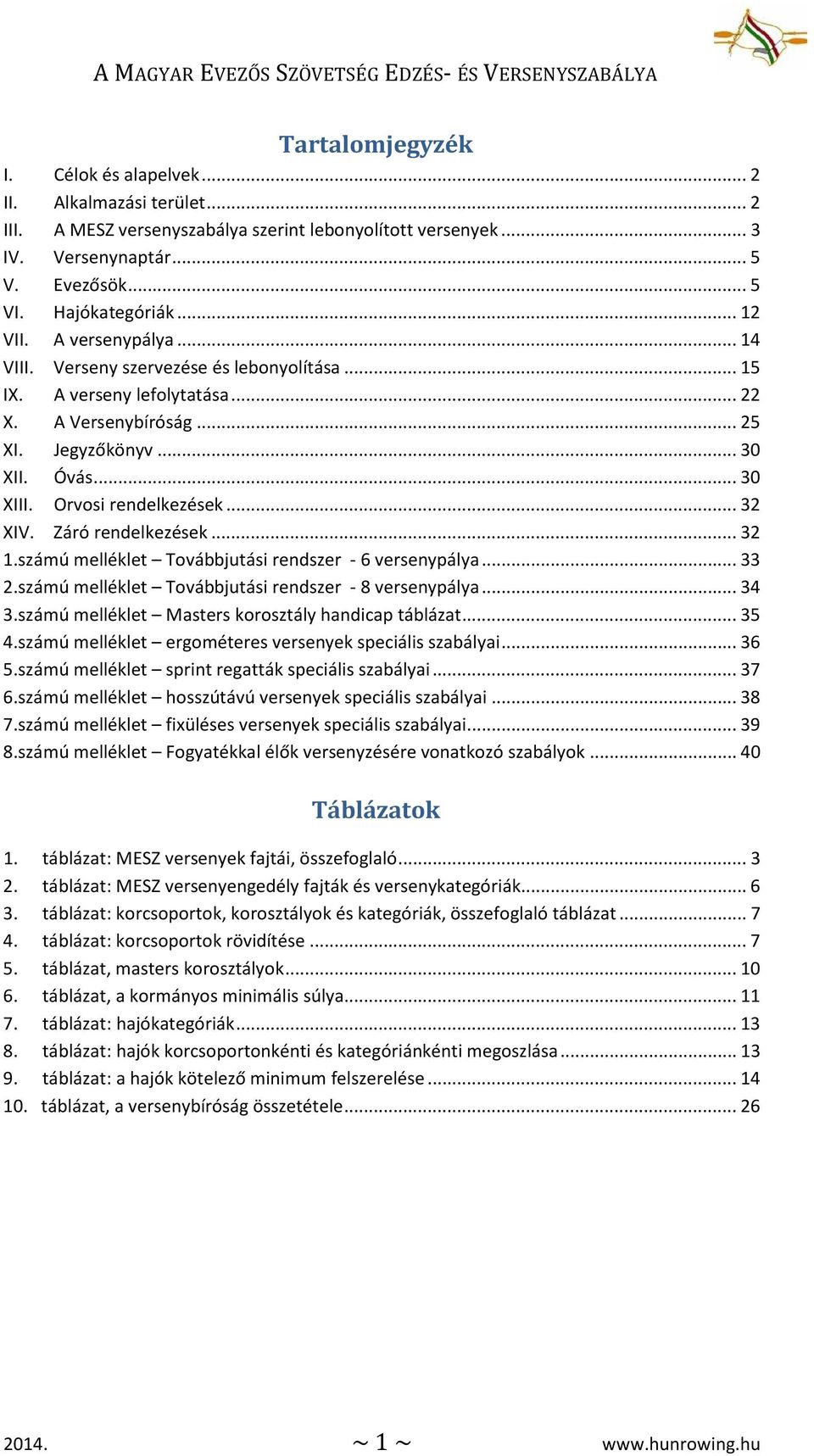 Orvosi rendelkezések... 32 XIV. Záró rendelkezések... 32 1.számú melléklet Továbbjutási rendszer - 6 versenypálya... 33 2.számú melléklet Továbbjutási rendszer - 8 versenypálya... 34 3.