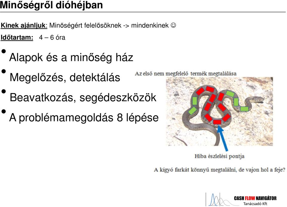 Alapok és a minőség ház Megelőzés, detektálás