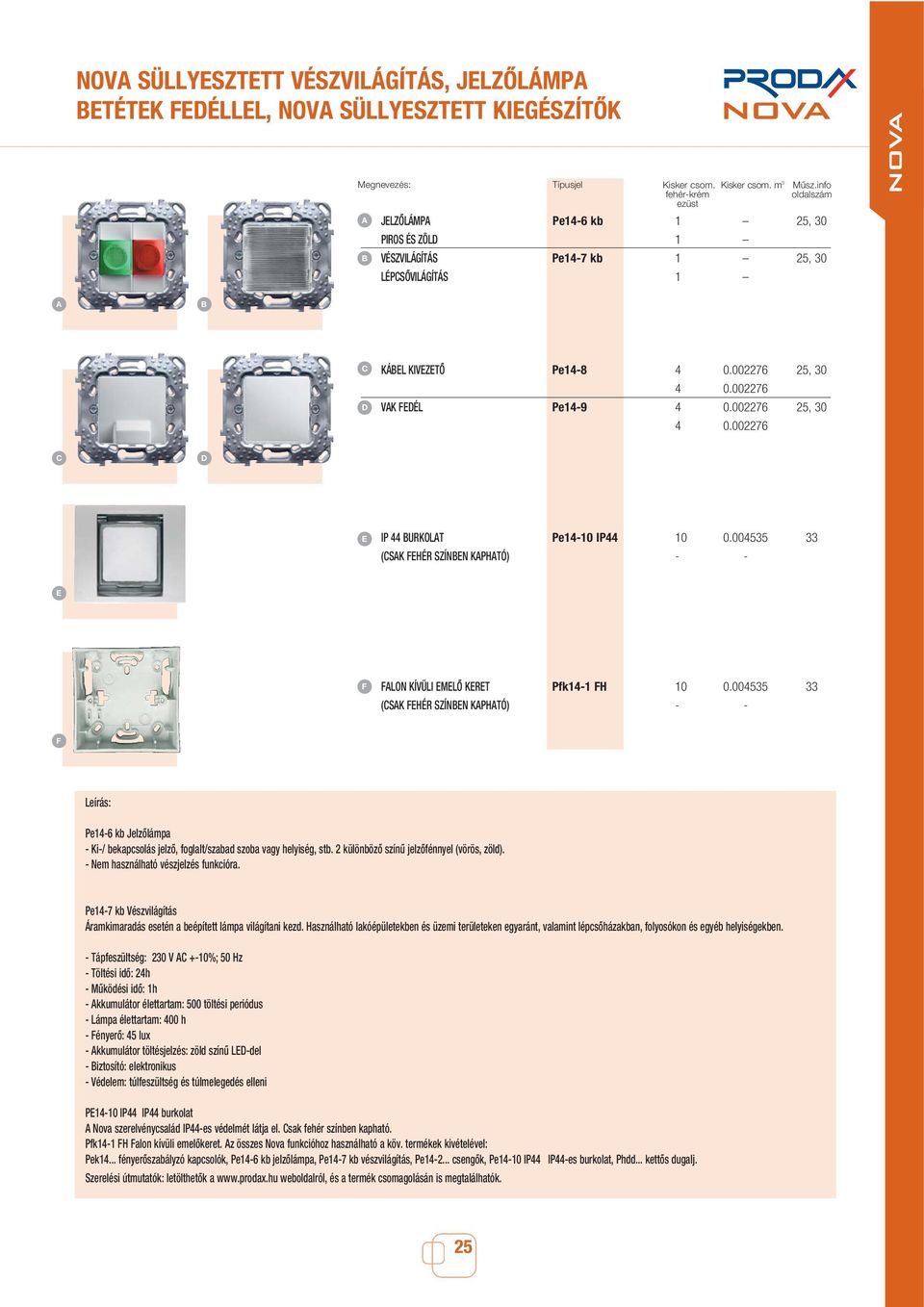 004535 33 E F FLON KÍVÜLI EMELÔ KERET Pfk141 FH 10 0.004535 33 (CSK FEHÉR SZÍNEN KPHTÓ) F Leírás: Pe146 kb Jelzôlámpa Ki/ bekapcsolás jelzô, foglalt/szabad szoba vagy helyiség, stb.