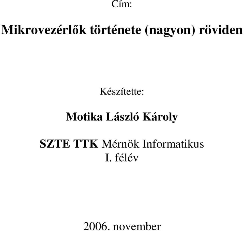 Motika László Károly SZTE TTK