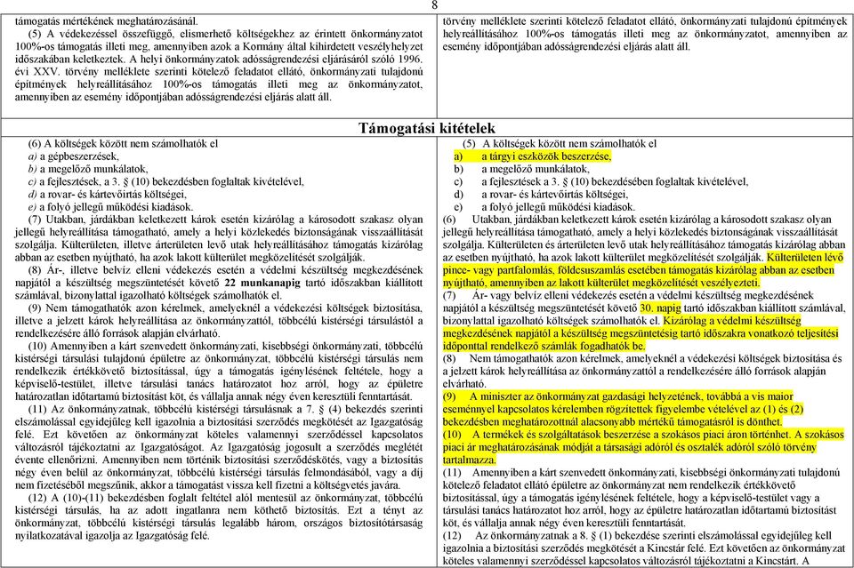 A helyi önkormányzatok adósságrendezési eljárásáról szóló 1996. évi XXV.