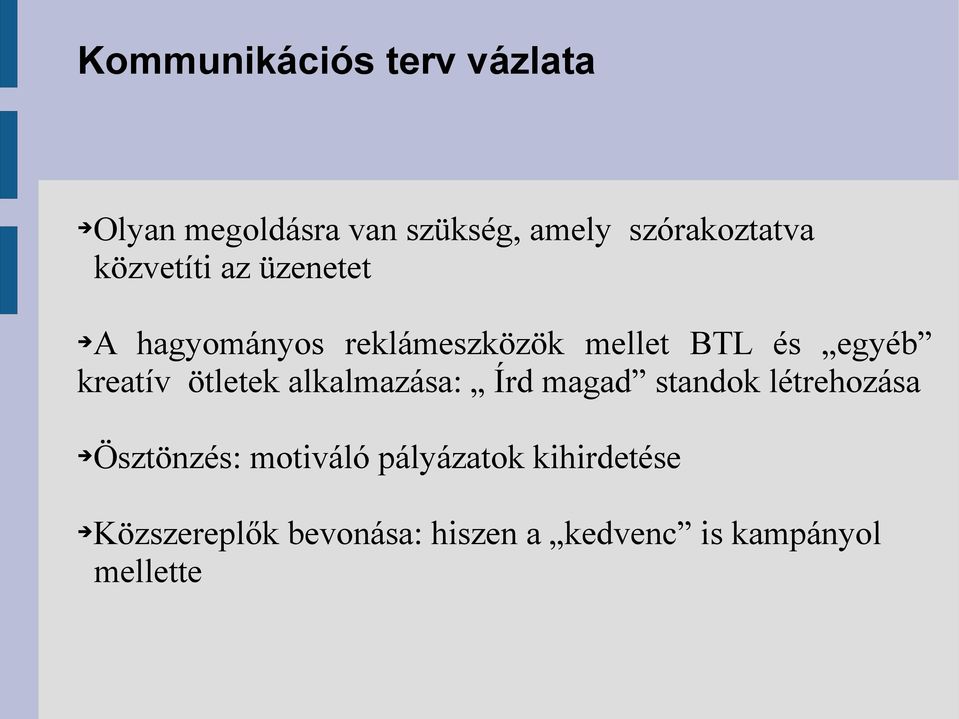 kreatív ötletek alkalmazása: Írd magad standok létrehozása Ösztönzés: