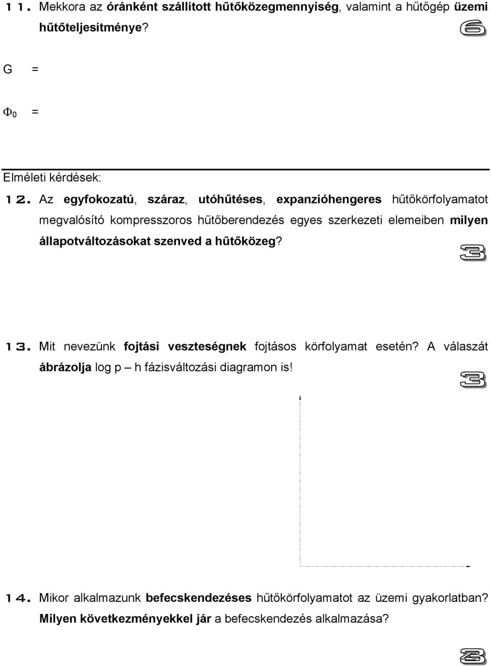 állapotváltozásokat szenved a hűtőközeg? 13. Mit nevezünk fojtási veszteségnek fojtásos körfolyamat esetén?