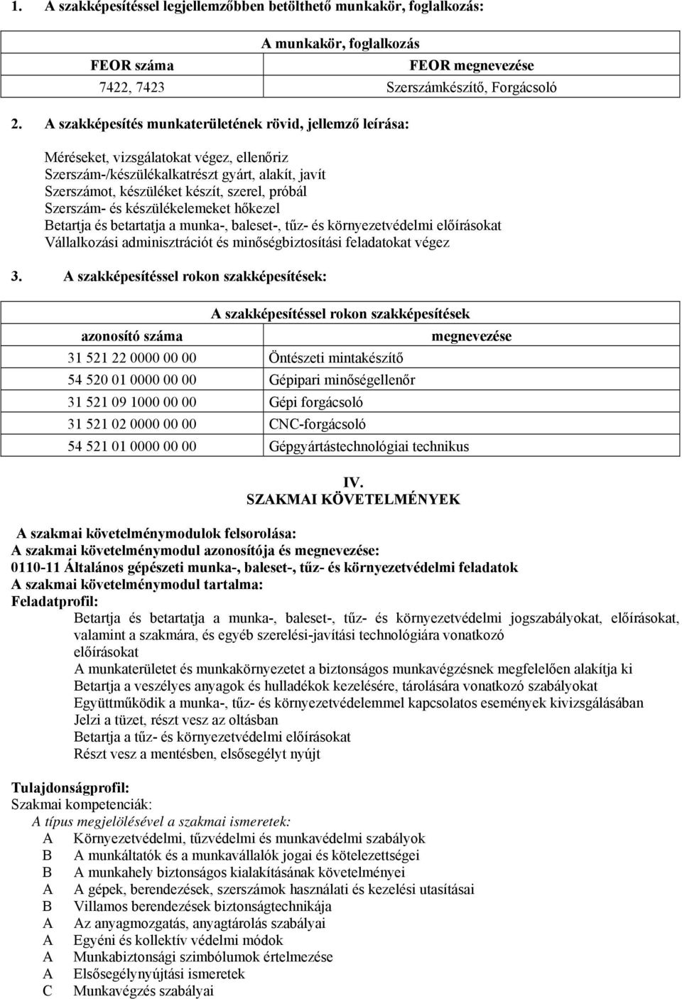 Szerszám- és készülékelemeket hőkezel etartja és betartatja a munka-, baleset-, tűz- és környezetvédelmi előírásokat Vállalkozási adminisztrációt és minőségbiztosítási feladatokat végez 3.