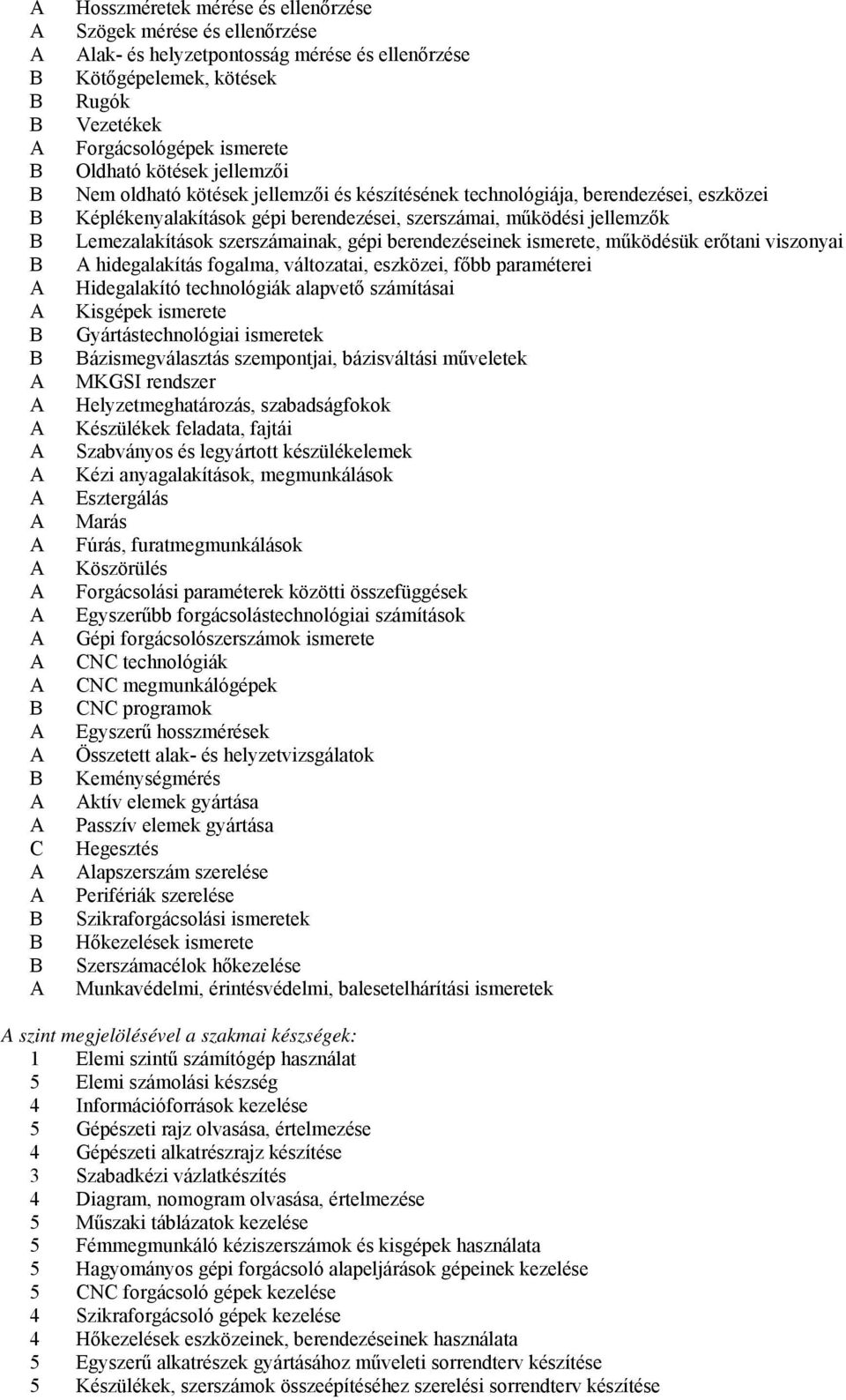 berendezéseinek ismerete, működésük erőtani viszonyai hidegalakítás fogalma, változatai, eszközei, főbb paraméterei Hidegalakító technológiák alapvető számításai Kisgépek ismerete Gyártástechnológiai