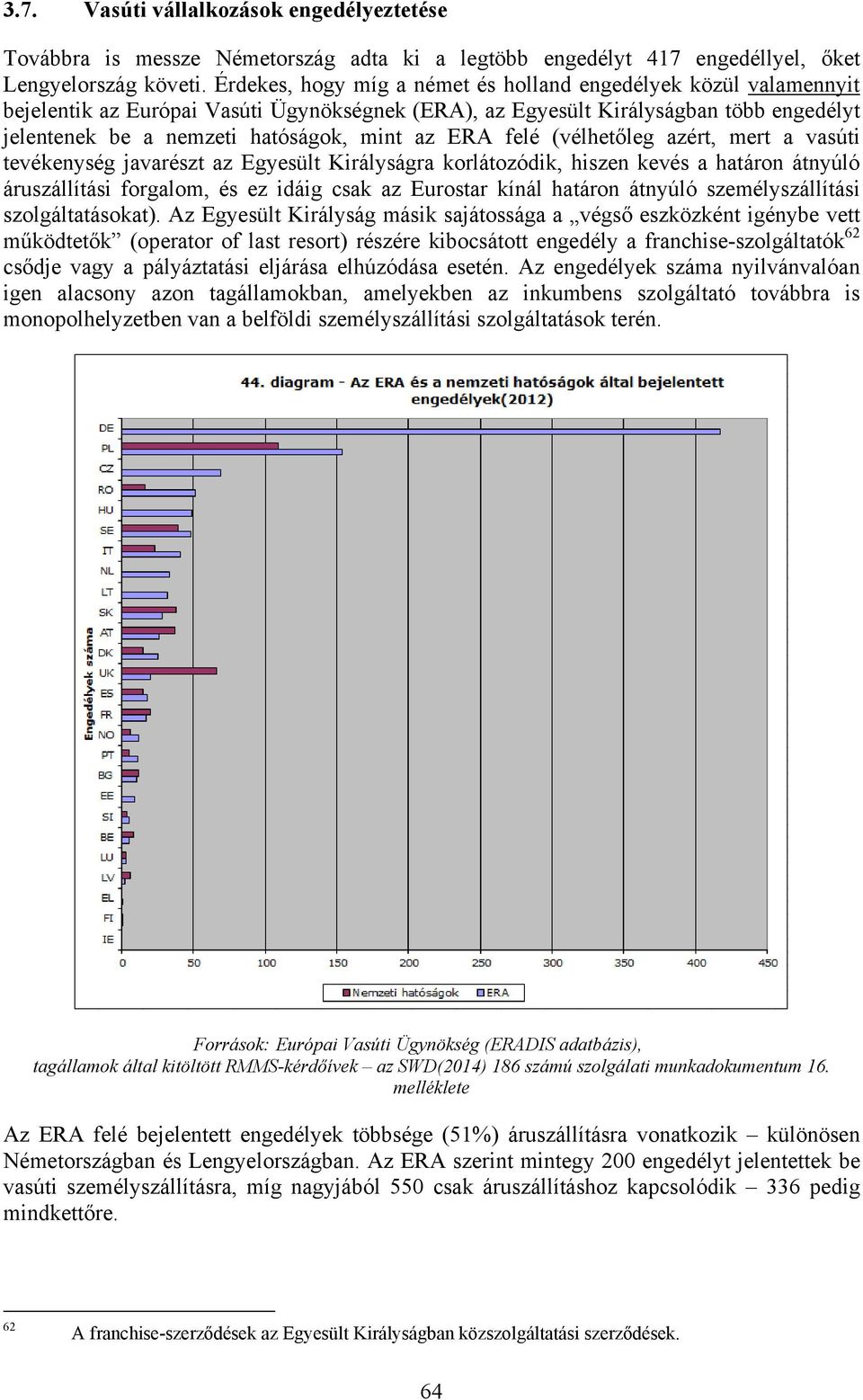 ERA felé (vélhetőleg azért, mert a vasúti tevékenység javarészt az Egyesült Királyságra korlátozódik, hiszen kevés a határon átnyúló áruszállítási forgalom, és ez idáig csak az Eurostar kínál határon