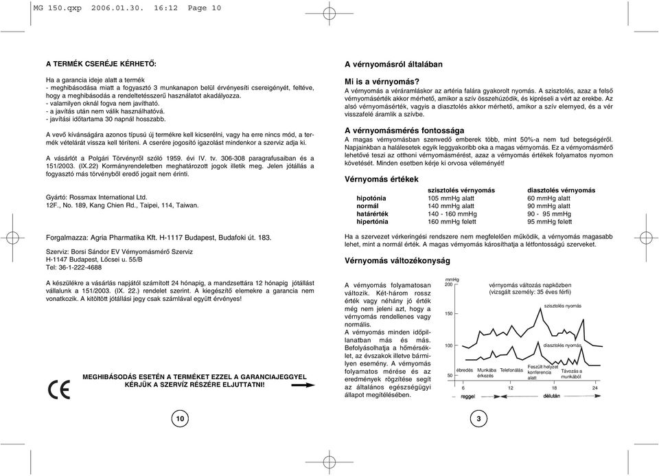 AUTOMATA VÉRNYOMÁSMÉRÕ KÉSZÜLÉK KEZELÉSI ÚTMUTATÓ MG 150f - PDF Free  Download