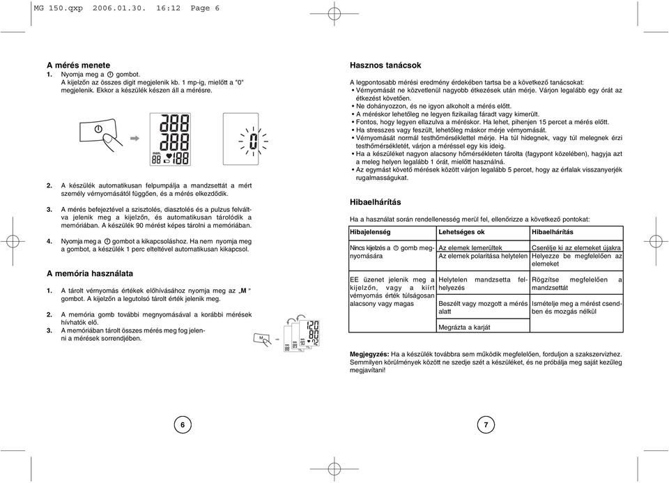 AUTOMATA VÉRNYOMÁSMÉRÕ KÉSZÜLÉK KEZELÉSI ÚTMUTATÓ MG 150f - PDF Free  Download