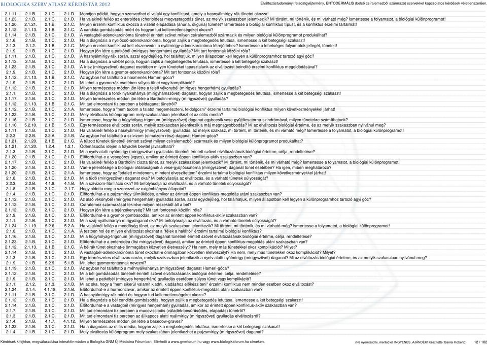 Milyen érzelmi konfliktus okozza a vizelet elapadása (anuria, oliguria) tünetet? Ismertesse a biológiai konfliktus típust, és a konfliktus érzelmi tartalmát! 2.1.12. 2.1.13. 2.1.B. 2.1.C.