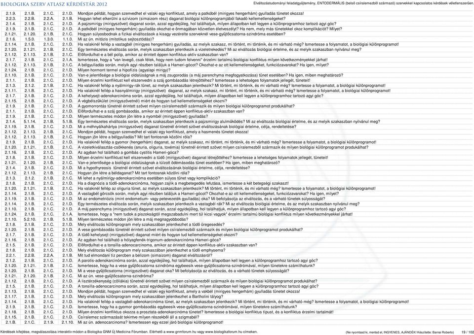 Ha nem, mely más tünetekkel okoz komplikációt? Milyet? 2.1.21. 2.1.20. 2.1.B. 2.1.C. Hogyan súlyosbodnak a fizikai elváltozások a kisagy vezérelte szerveknél vese-gyűjtőcsatorna-szindróma esetében? 2.1.6.