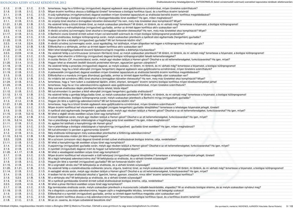 A száj-nyálkahártya (mirigyhámszövet) daganat esetében milyen tüneteket tapasztalunk az elváltozást beindító érzelmi konfliktus megoldódásával? 2.1.19. 5.1.9. 2.1.B. 2.1.C.
