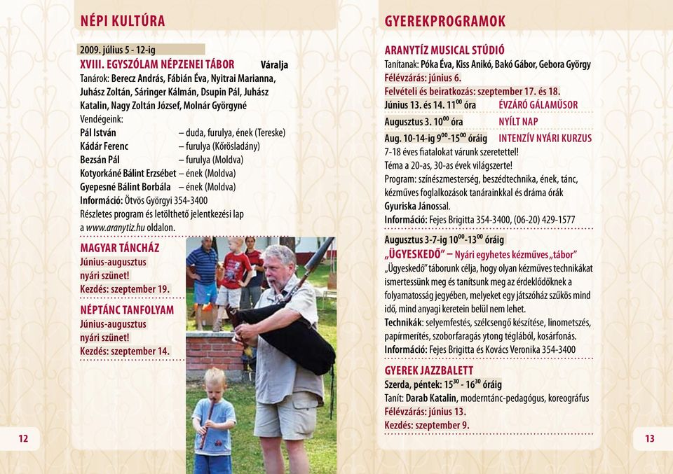 Pál István duda, furulya, ének (Tereske). Kádár Ferenc furulya (Kőrösladány). Bezsán Pál furulya (Moldva). Kotyorkáné Bálint Erzsébet ének (Moldva). Gyepesné Bálint Borbála ének (Moldva).