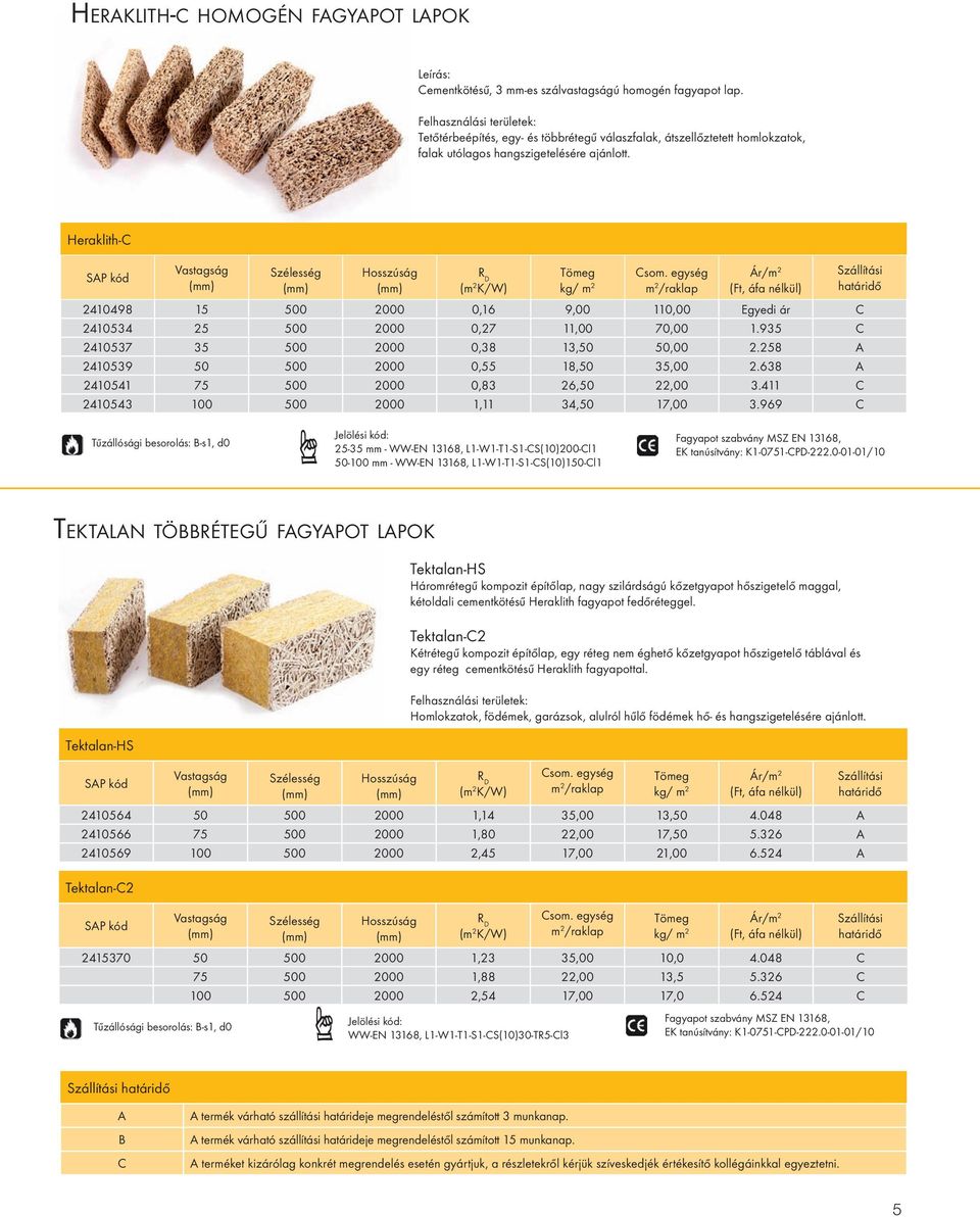 Heraklith-C kg/ m 2 2410498 15 500 2000 0,16 9,00 110,00 Egyedi ár C 2410534 25 500 2000 0,27 11,00 70,00 1.935 C 2410537 35 500 2000 0,38 13,50 50,00 2.258 A 2410539 50 500 2000 0,55 18,50 35,00 2.