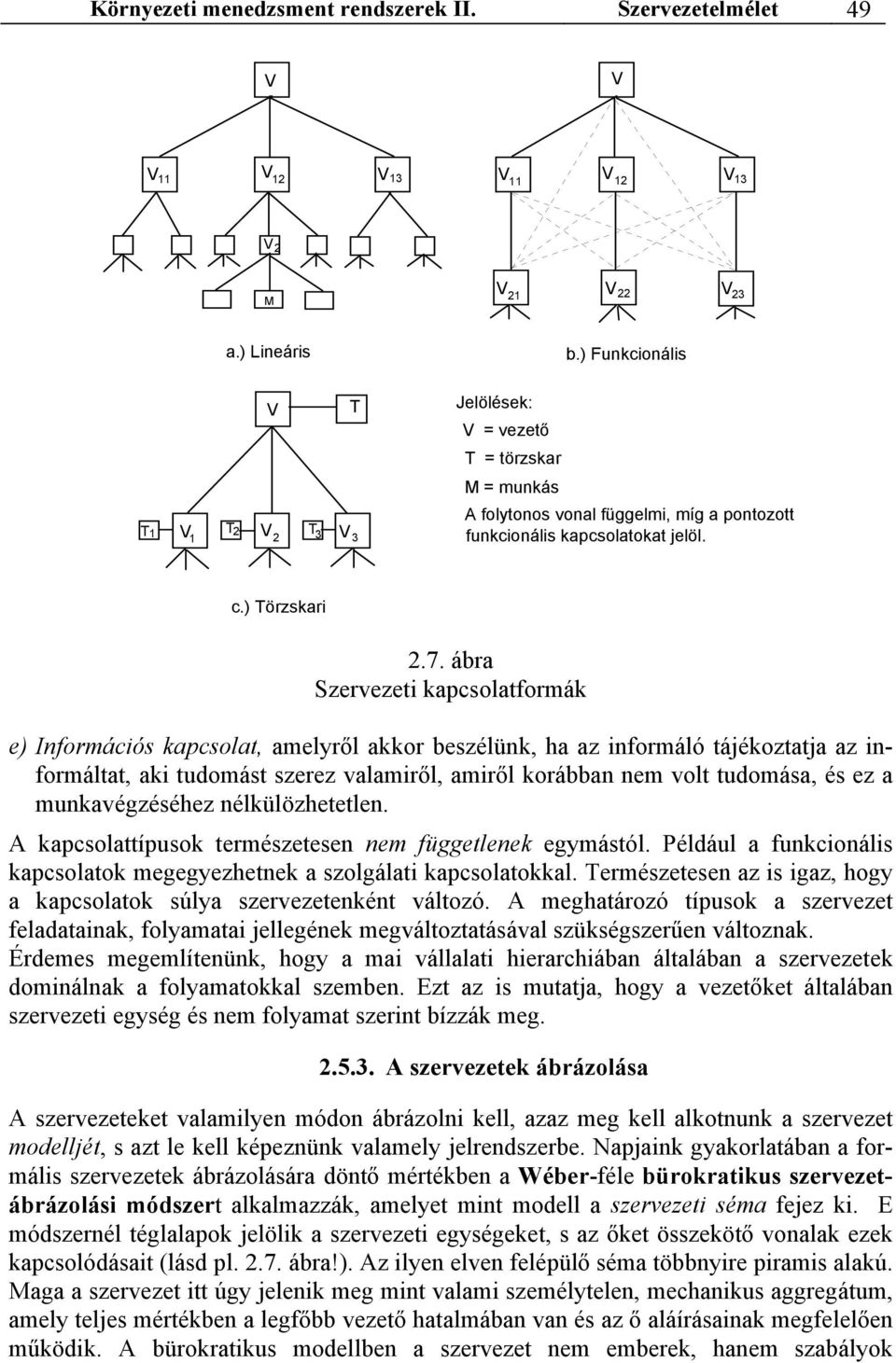 ábra Szervezeti kapcsolatformák e) Információs kapcsolat, amelyről akkor beszélünk, ha az informáló tájékoztatja az informáltat, aki tudomást szerez valamiről, amiről korábban nem volt tudomása, és