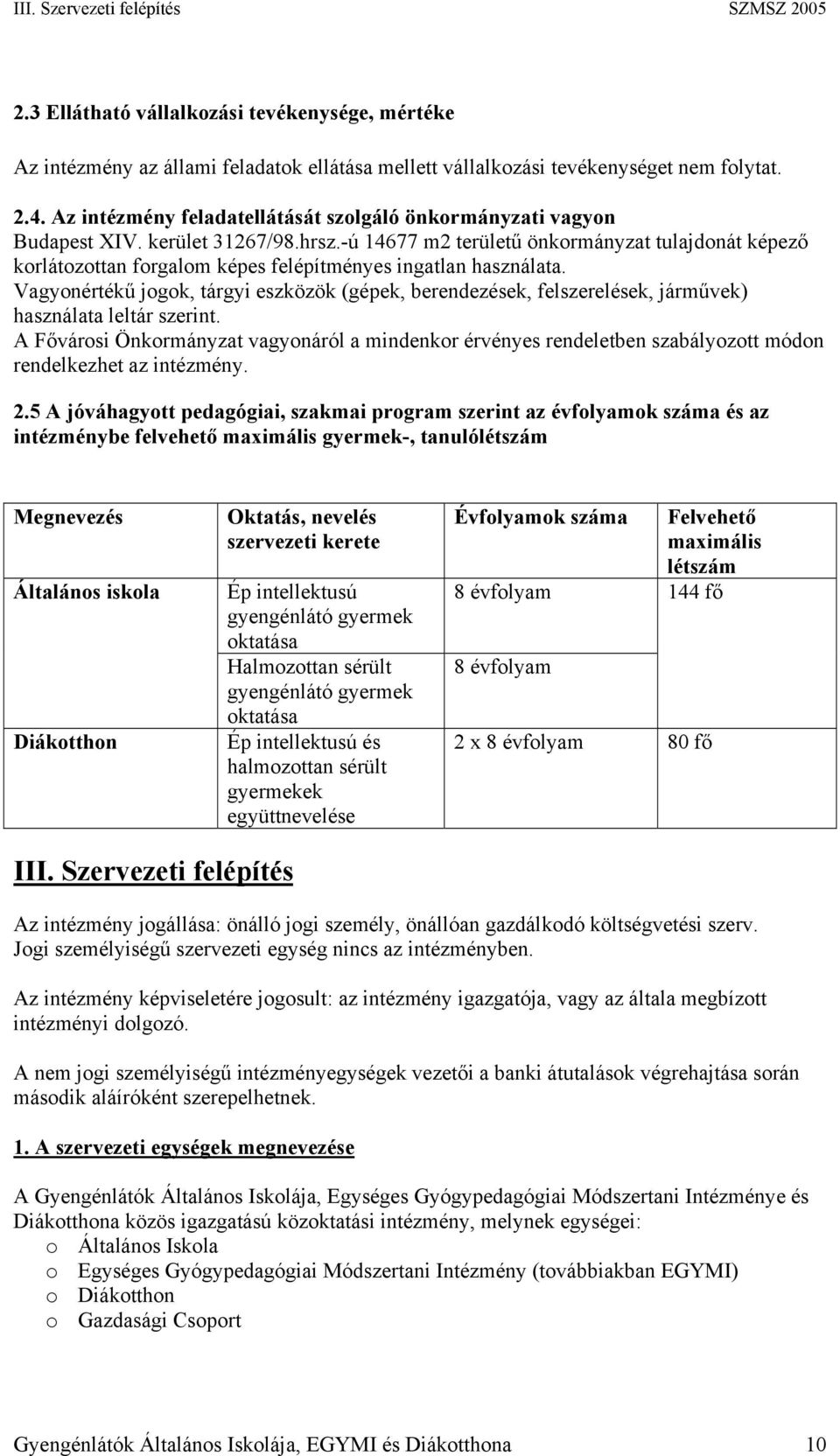 -ú 14677 m2 területű önkormányzat tulajdonát képező korlátozottan forgalom képes felépítményes ingatlan használata.