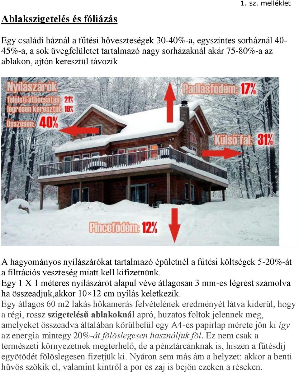 A hagyományos nyílászárókat tartalmazó épületnél a fűtési költségek 5-20%-át a filtrációs veszteség miatt kell kifizetnünk.