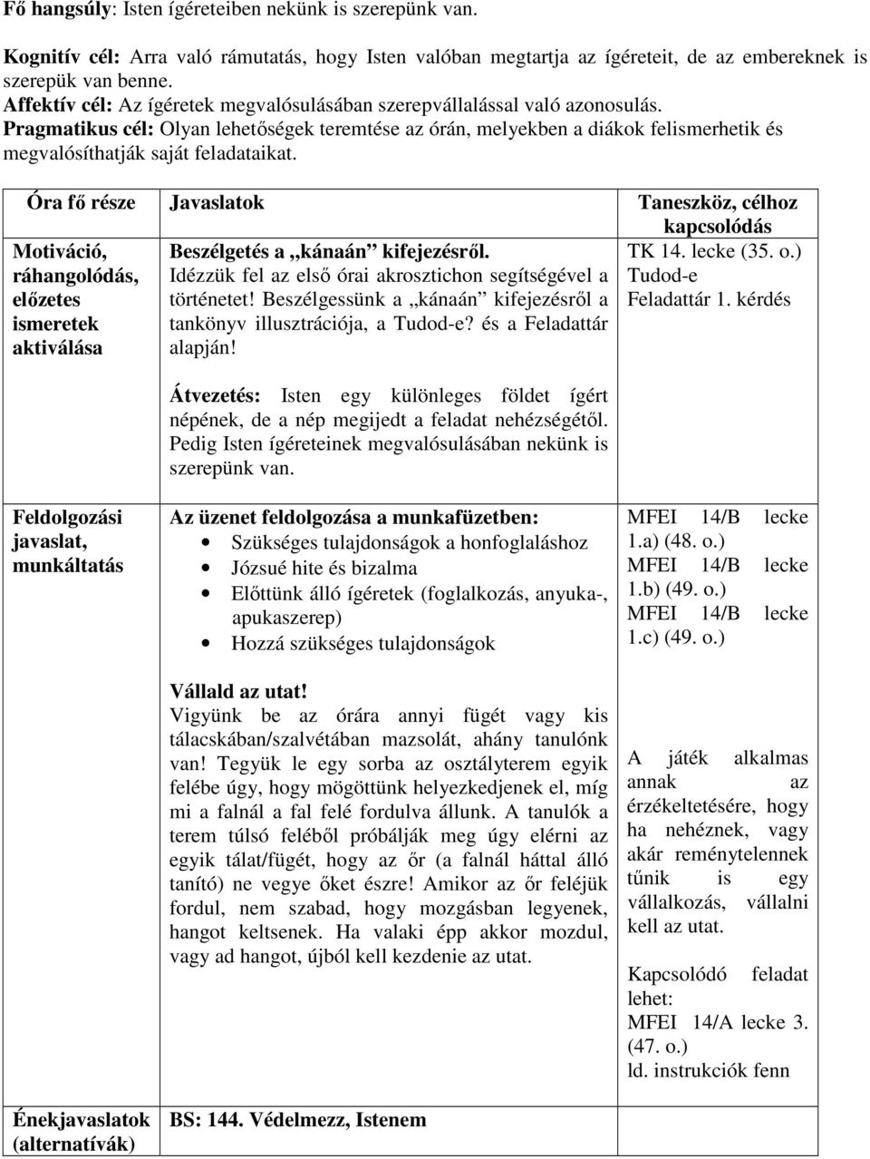 Pragmatikus cél: Olyan lehetőségek teremtése az órán, melyekben a diákok felismerhetik és megvalósíthatják saját feladataikat.