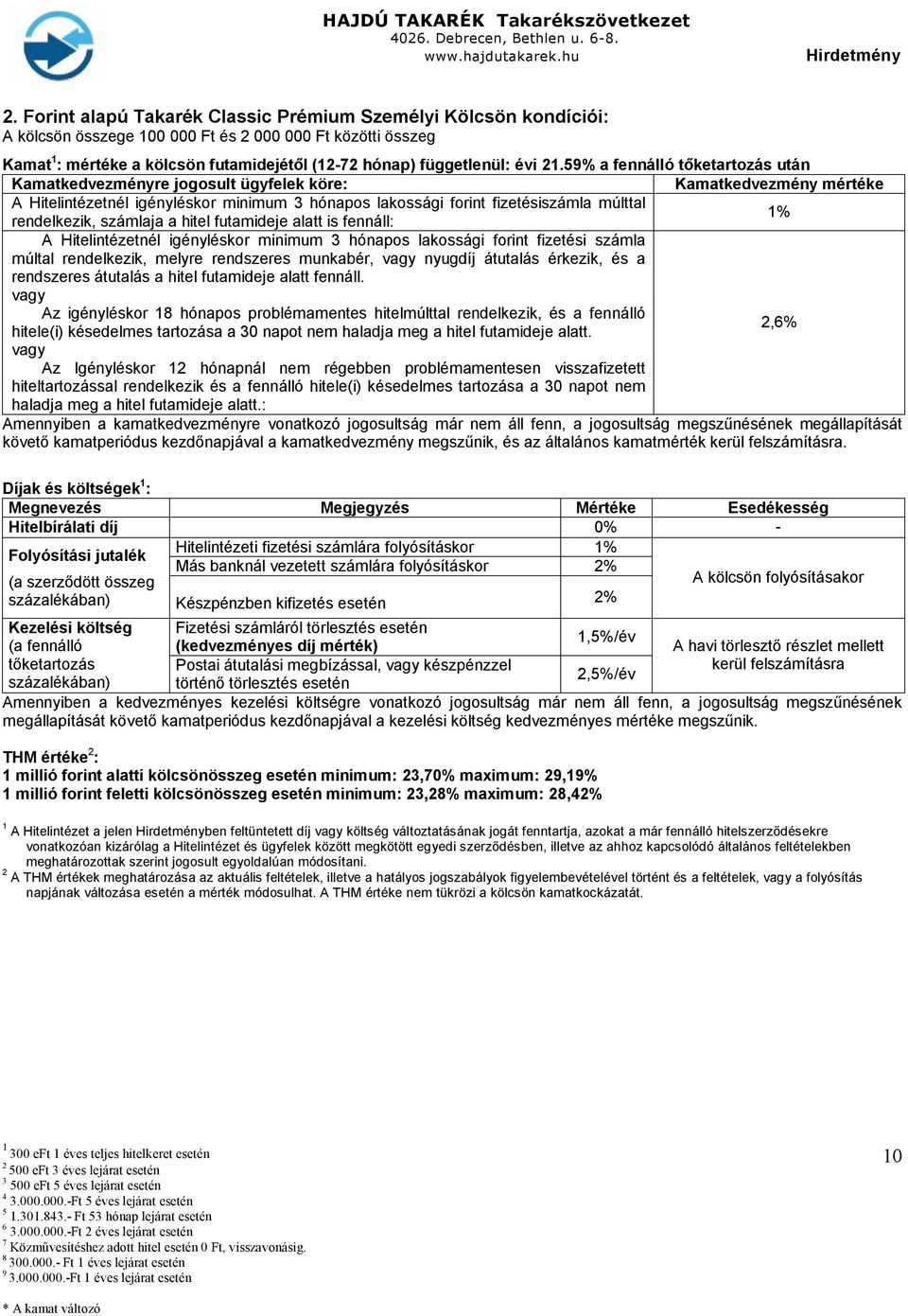 5% a fennálló tőketartozás után Kamatkedvezményre jogosult ügyfelek köre: Kamatkedvezmény mértéke A Hitelintézetnél igényléskor minimum 3 hónapos lakossági forint fizetésiszámla múlttal 1%