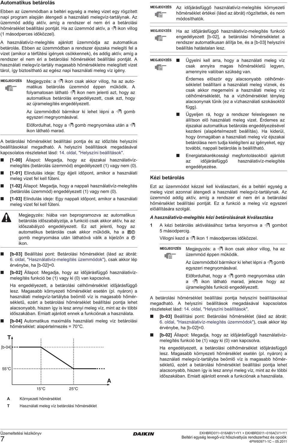 használaivíz-melegíés ajánlo üzemmódja az auomaikus beárolás.