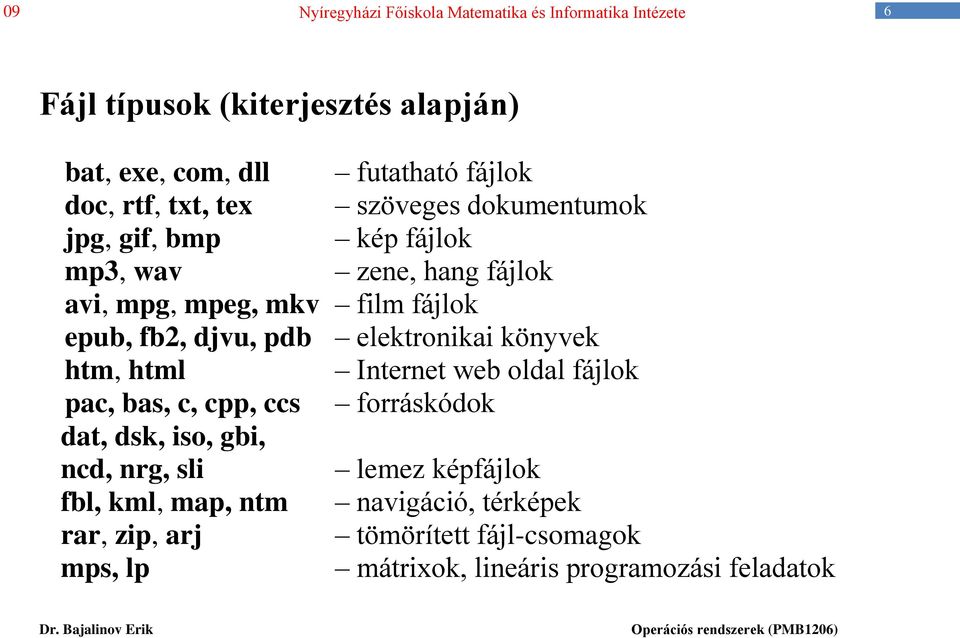 htm, html Internet web oldal fájlok pac, bas, c, cpp, ccs forráskódok dat, dsk, iso, gbi, ncd, nrg, sli lemez képfájlok