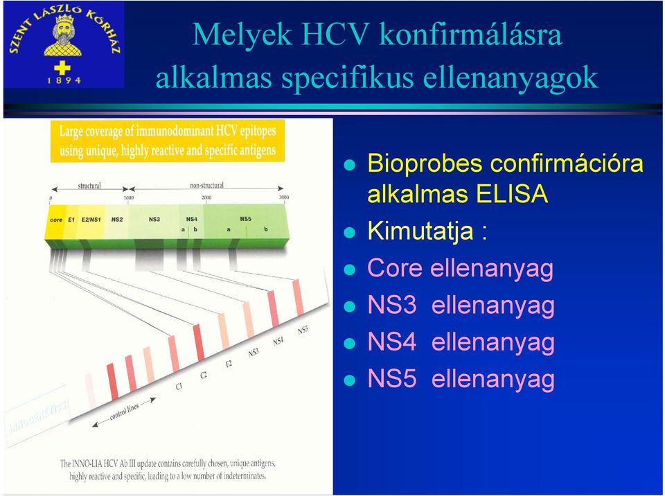 confirmációra alkalmas ELISA Kimutatja :