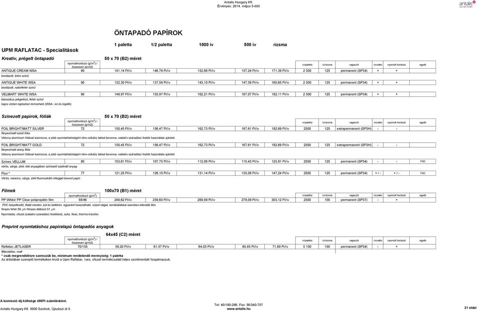 137,59 Ft/ív 143,10 Ft/ív 147,39 Ft/ív 160,65 Ft/ív 2 500 125 permanent (SP34) + + bordázott, natúrfehér színű VELMART WHITE WSA 90 149,97 Ft/ív 155,97 Ft/ív 162,21 Ft/ív 167,07 Ft/ív 182,11 Ft/ív 2
