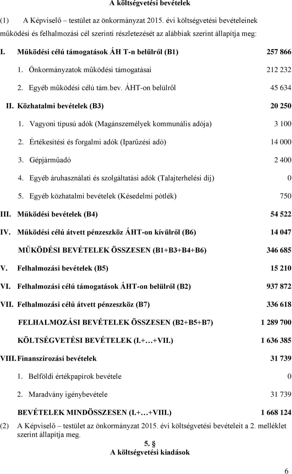 Vagyoni típusú adók (Magánszemélyek kommunális adója) 3 100 2. Értékesítési és forgalmi adók (Iparűzési adó) 14 000 3. Gépjárműadó 2 400 4.