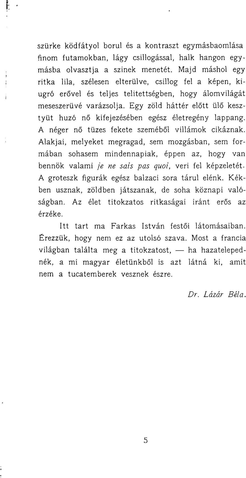 Egy zöld háttér előtt ülő kesztyűt huzó nő kifejezésében egész életregény lappang. A néger nő tüzes fekete szeméből villámok cikáznak.