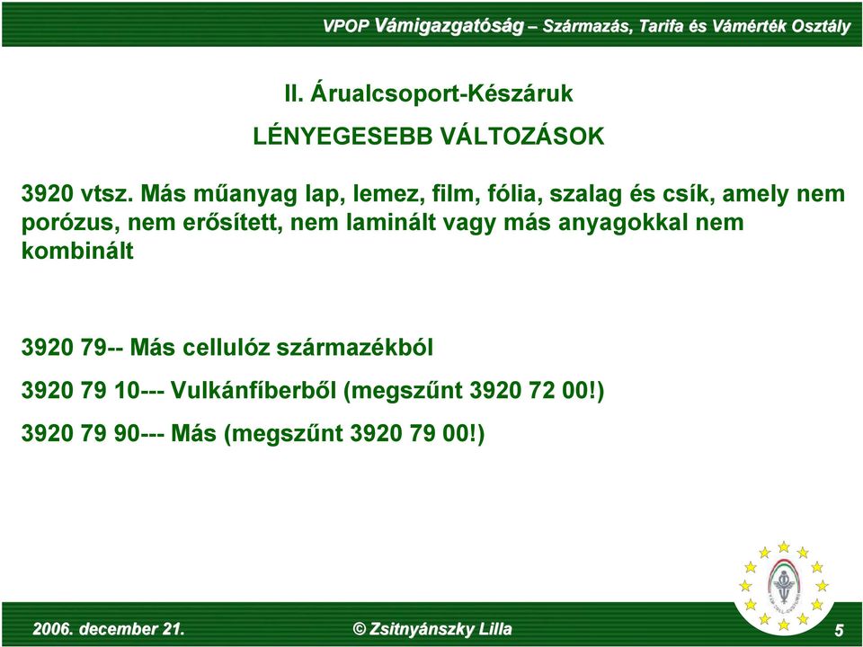 laminált vagy más anyagokkal nem kombinált 3920 79-- Más cellulóz származékból 3920 79