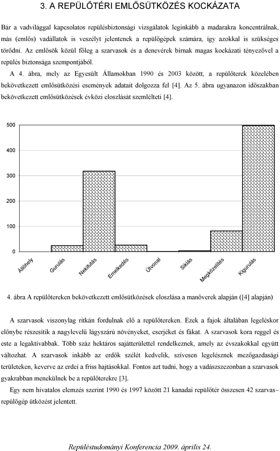 ábra, mely az Egyesült Államokban 199 és 23 között, a repülőterek közelében bekövetkezett emlősütközési események adatait dolgozza fel [4]. Az 5.