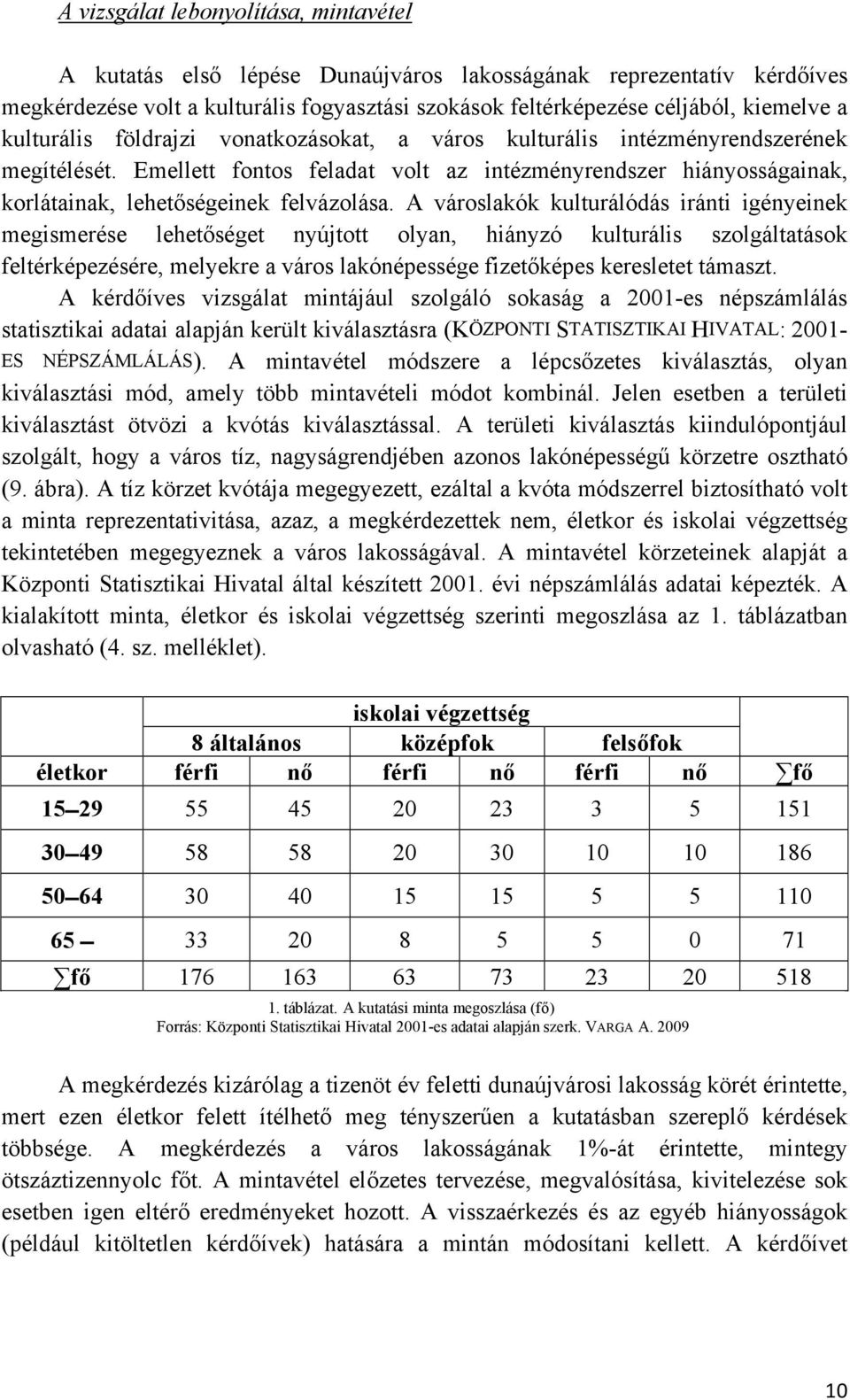 A városlakók kulturálódás iránti igényeinek megismerése lehetőséget nyújtott olyan, hiányzó kulturális szolgáltatások feltérképezésére, melyekre a város lakónépessége fizetőképes keresletet támaszt.