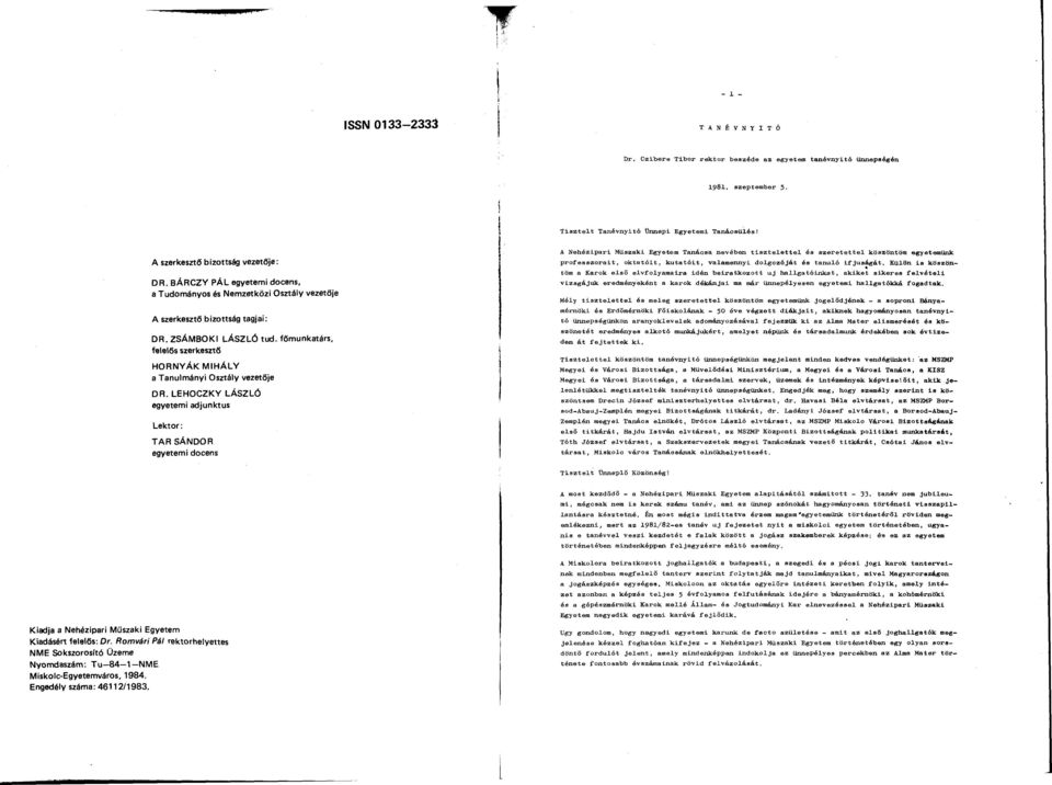 Nehézipari Műszaki Egyetem ÉVKÖNYV 1981/82. MISKOLC - PDF Ingyenes letöltés
