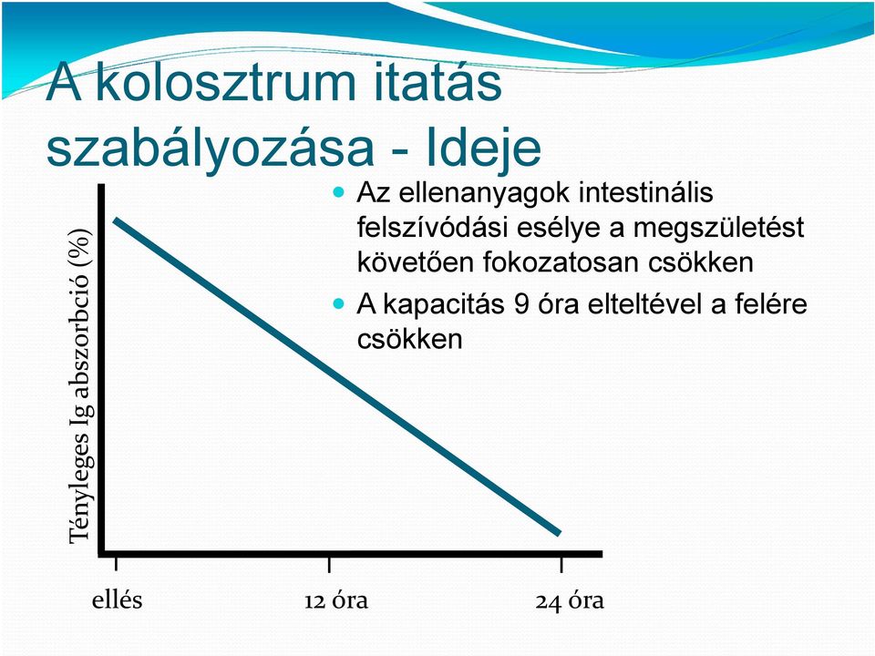 fokozatosan csökken Tényleges Ig abszorbció (%) A