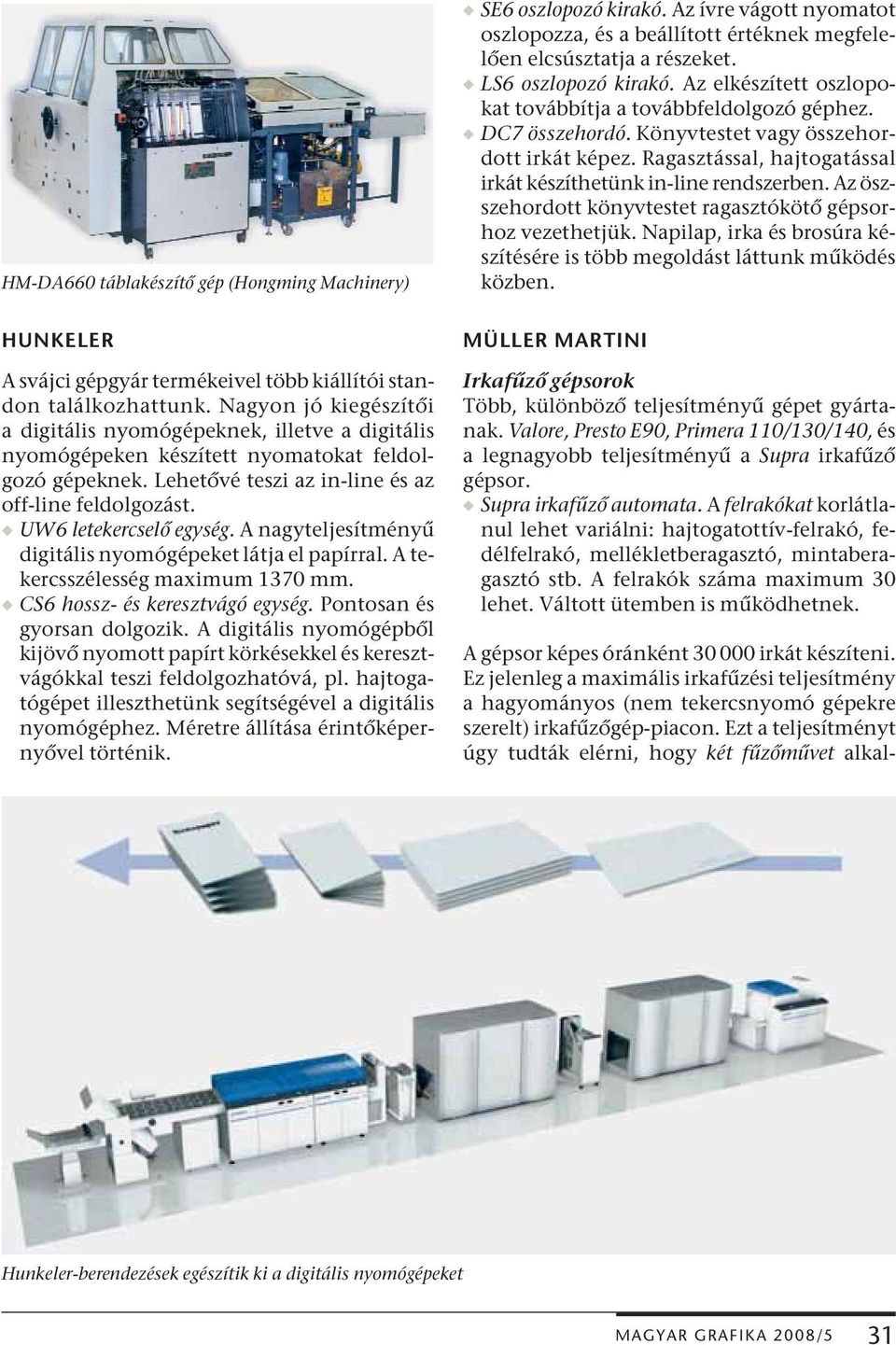 w UW6 letekercselő egység. A nagyteljesítményű digitális nyomógépeket látja el papírral. A tekercsszélesség maximum 1370 mm. w CS6 hossz- és keresztvágó egység. Pontosan és gyorsan dolgozik.