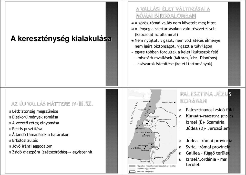 Létbiztonság megszűnése Életkörülmények romlása A vezető réteg elnyomása Pestis pusztítása Állandó támadások a határokon Erkölcsi züllés Jövő iránti aggodalom Zsidó diaszpóra (szétszóródás)