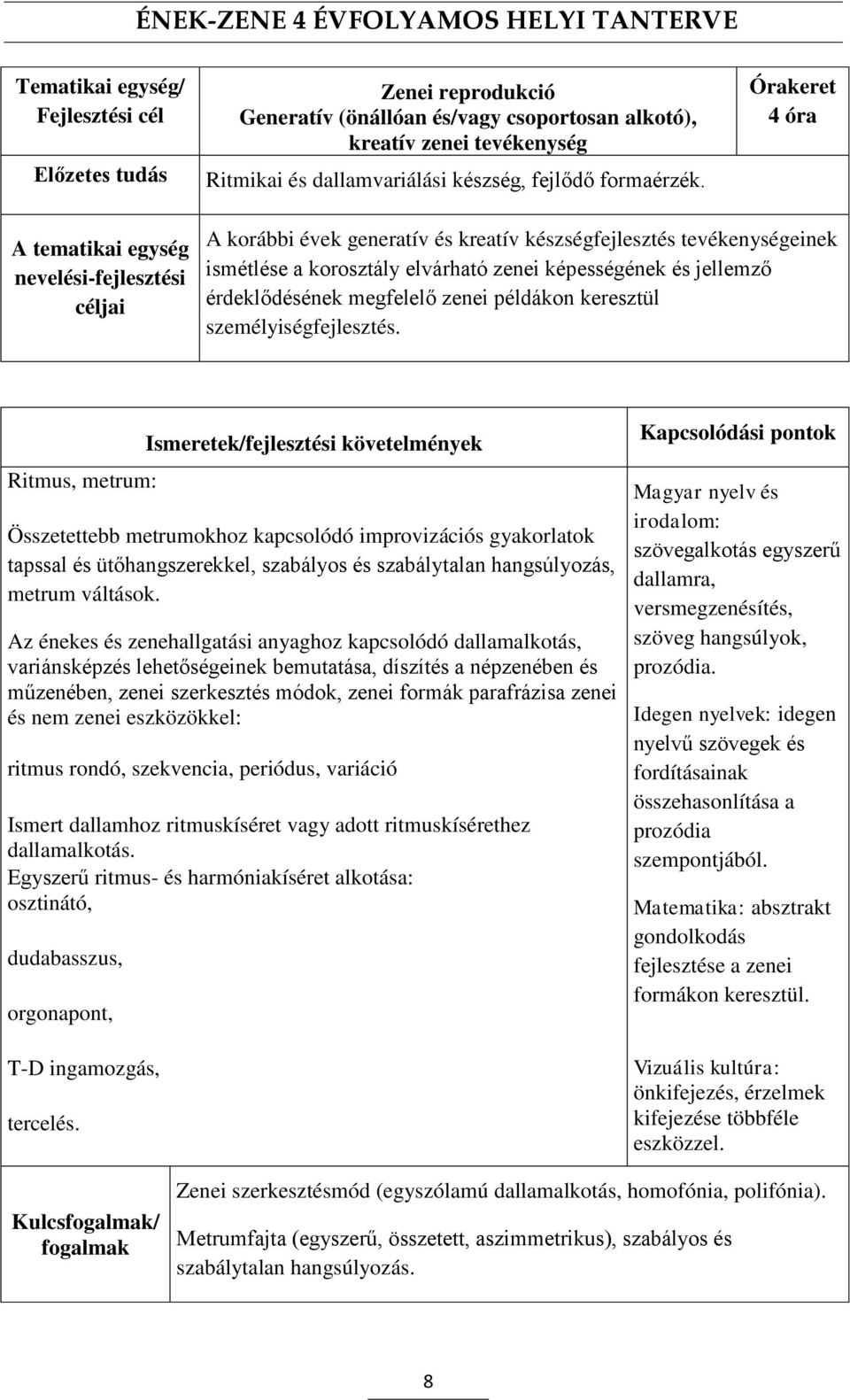 érdeklődésének megfelelő zenei példákon keresztül személyiségfejlesztés.