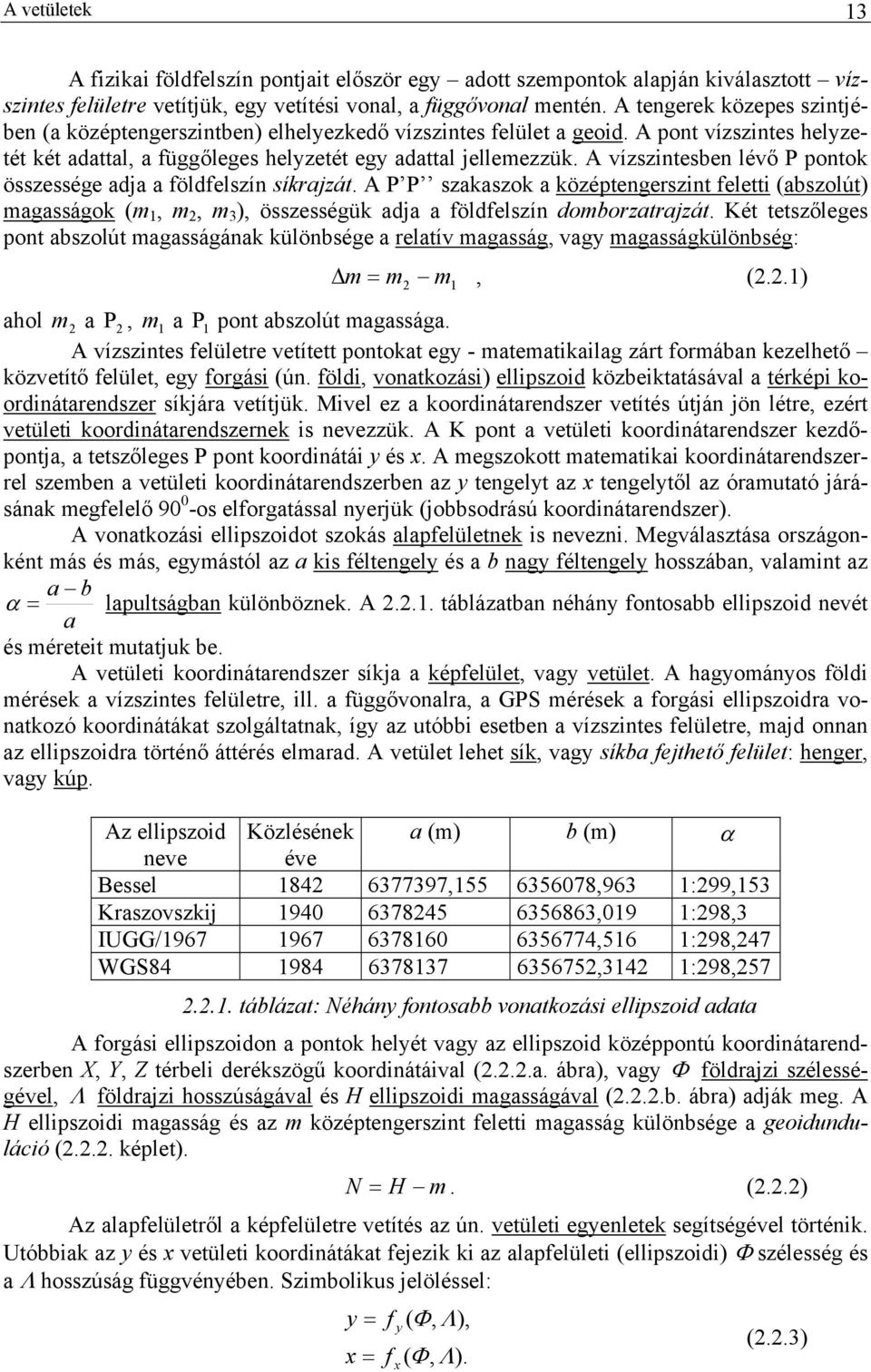 A vízszintesben lévő P pontok összessége adja a földfelszín síkrajzát. A P P szakaszok a középtengerszint feletti (abszolút) magasságok (m, m 2, m 3 ), összességük adja a földfelszín domborzatrajzát.