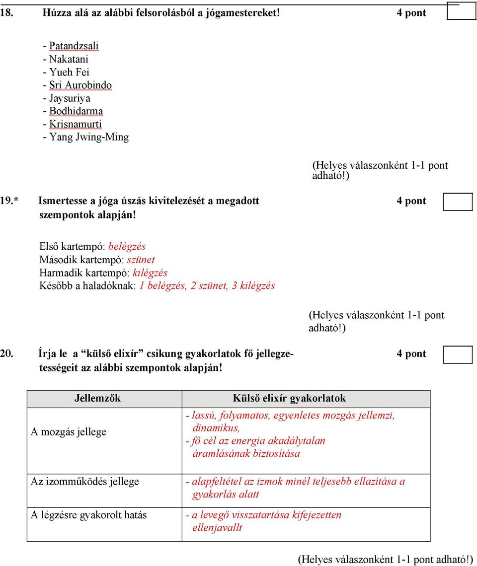 Első kartempó: belégzés Második kartempó: szünet Harmadik kartempó: kilégzés Később a haladóknak: 1 belégzés, 2 szünet, 3 kilégzés 20.