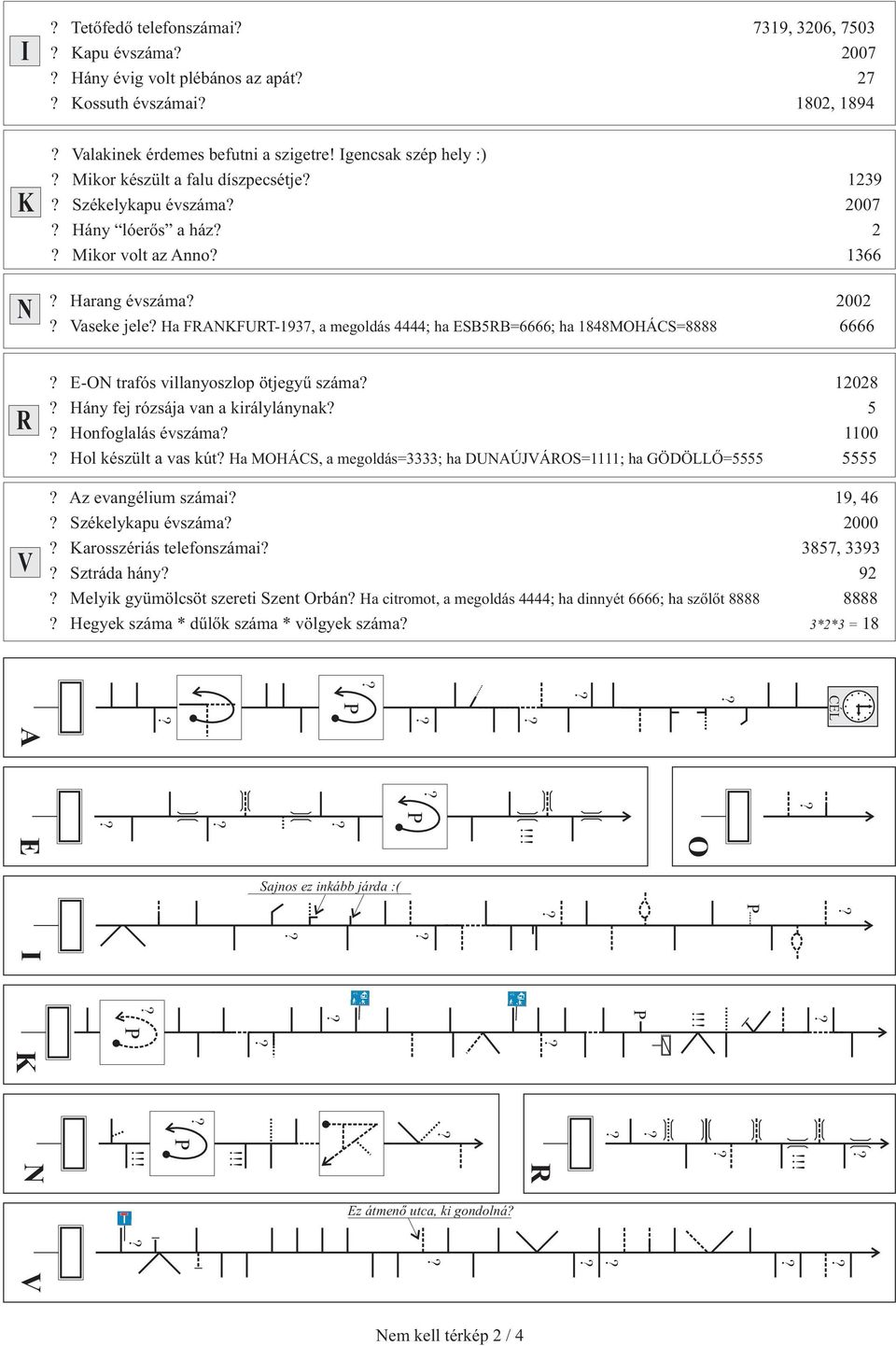 ha S5R=6666; ha 1848MOHÁCS=8888 6666 -ON trafós villanyoszlop ötjegyû száma 12028 Hány fej rózsája van a királylánynak 5 R Honfoglalás évszáma 1100 Hol készült a vas kút Ha MOHÁCS, a megoldás=3333;