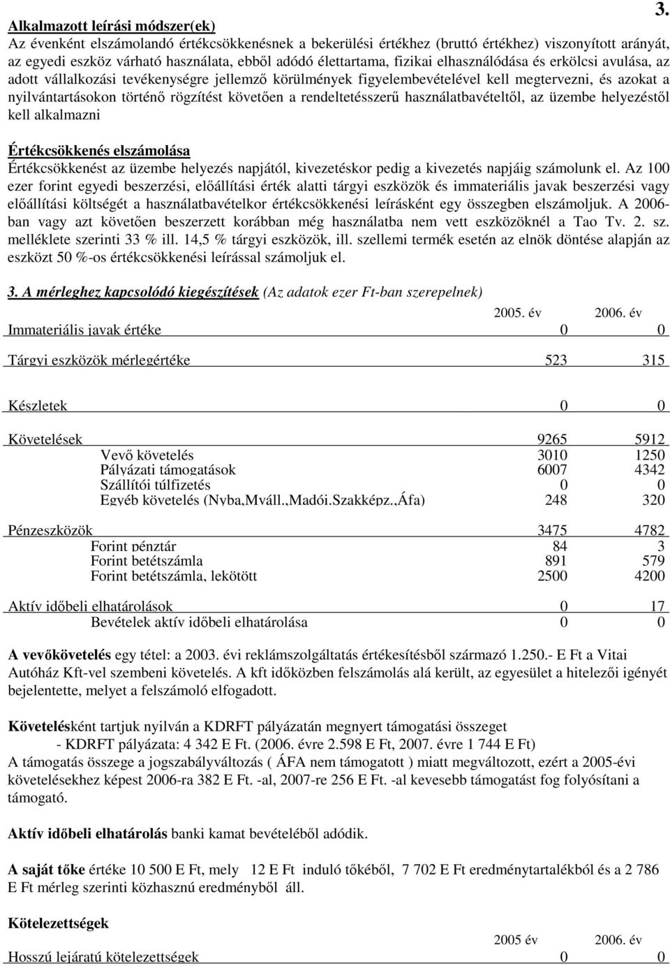 rendeltetésszerő használatbavételtıl, az üzembe helyezéstıl kell alkalmazni Értékcsökkenés elszámolása Értékcsökkenést az üzembe helyezés napjától, kivezetéskor pedig a kivezetés napjáig számolunk el.