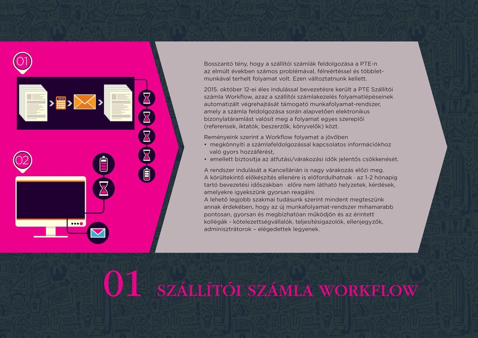 számla feldolgozása során alapvetően elektronikus bizonylatáramlást valósít meg a folyamat egyes szereplői (referensek, iktatók, beszerzők, könyvelők) közt.