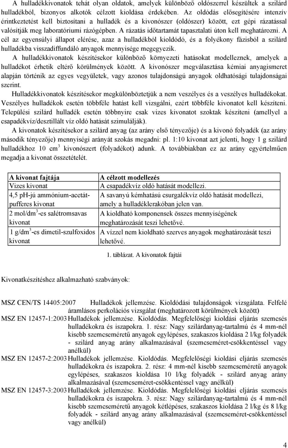 A rázatás időtartamát tapasztalati úton kell meghatározni.