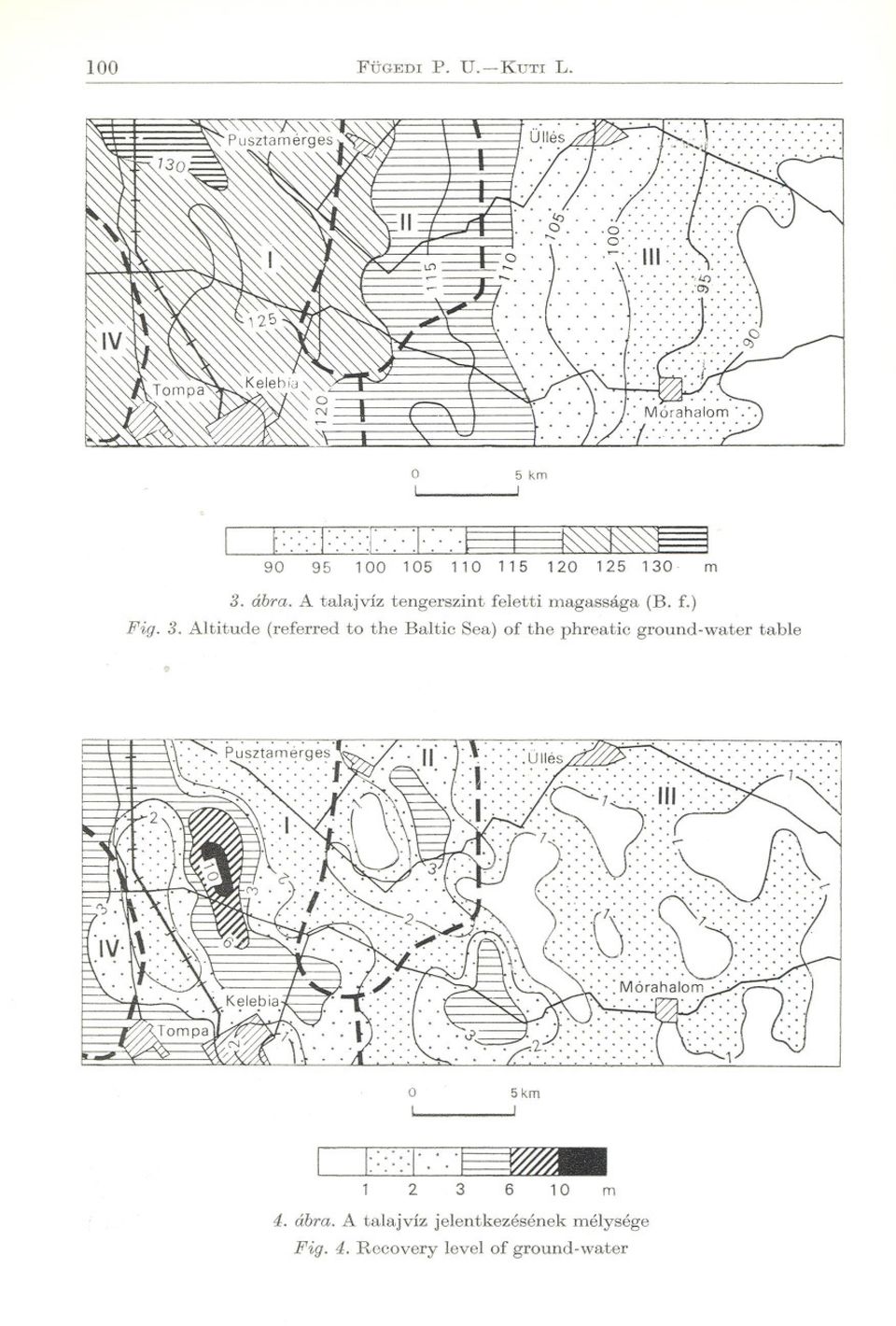 Altitude (referred to the Baltic Sea) of the phreatic ground-water table o L 5km